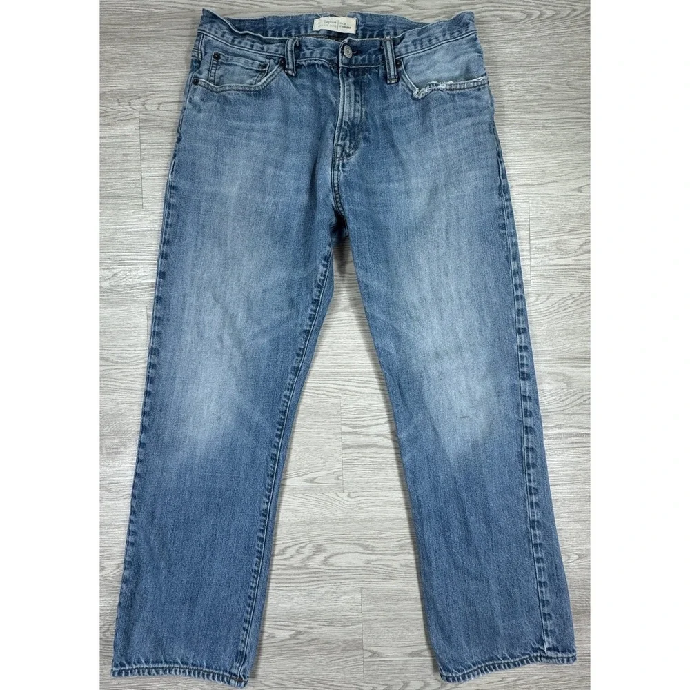 Gap Mens Jeans 1969 Standard Fit Medium Wash Blue 34x32 Denim Straight Leg